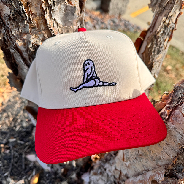 Halloween Embroidered Canvas Trucker Hat - Ghost Splits
