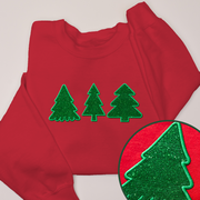 Christmas Sweatshirt - Glitter - Minimalistic Trees