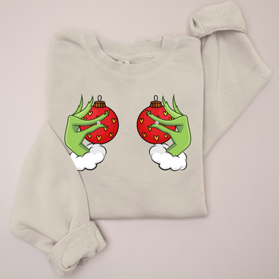 Christmas Sweatshirt High End - Grinch Ornament Chest
