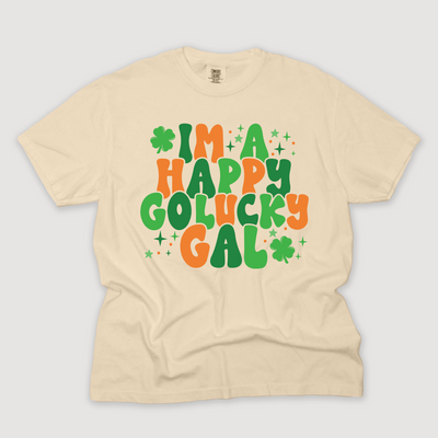 St. Patricks Day T-Shirt Vintage - Happy Go Lucky Gal