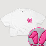 Bunny Easter Shirt Glitter Cropped - Bunny Head