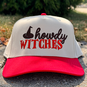 Halloween Embroidered Canvas Trucker Hat - Howdy Witches