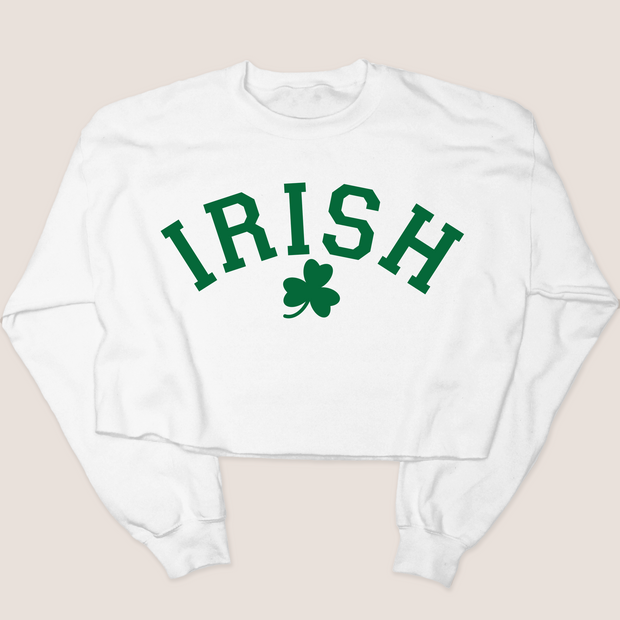 St patricks day cropped top sweatshirt