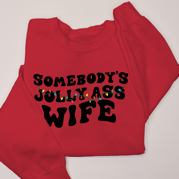 Christmas Sweatshirt - Jolly Ass Wife