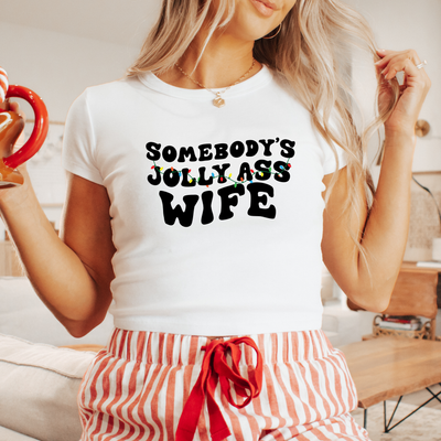 Christmas Shirt Adult Baby Doll Tee - Jolly Ass Wife