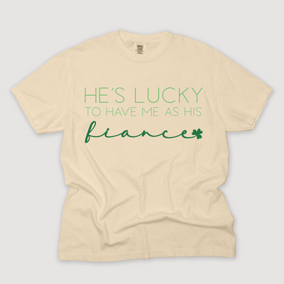 St. Patricks Day T-Shirt Vintage - He's Lucky Fiance
