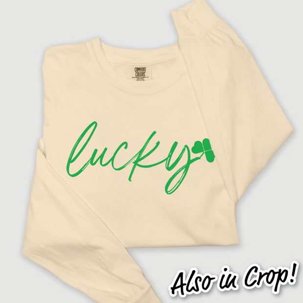 St. Patricks Day Long Sleeve T-Shirt Vintage - Lucky Shamrock