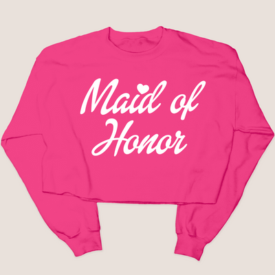 Doll Maid of Honor - Valentines Day - Cropped Sweatshirt