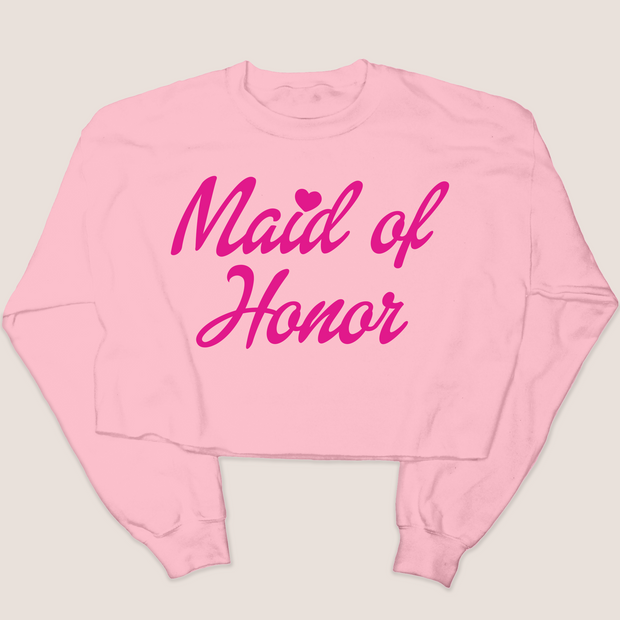 Doll Maid of Honor - Valentines Day - Cropped Sweatshirt