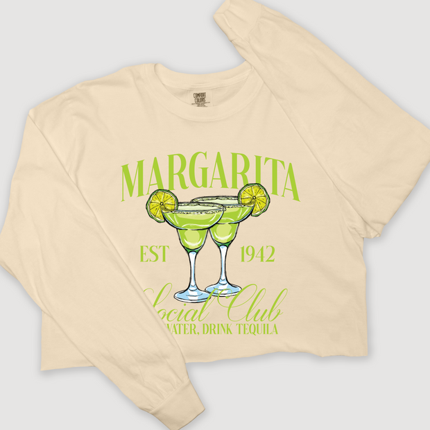 Tequila Shirt Margarita Cocktail - Long Sleeve Crop