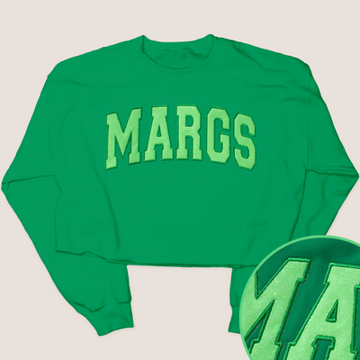 Tequila Shirt Margs Glitter Sweatshirt Crop - University