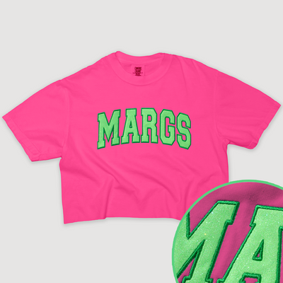 Tequila Shirt Margs Glitter Crop - University