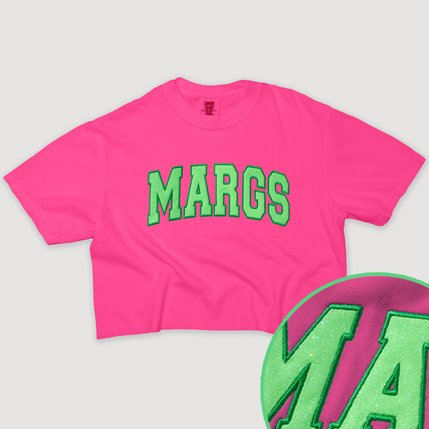 Tequila Shirt Margs Glitter Crop - University