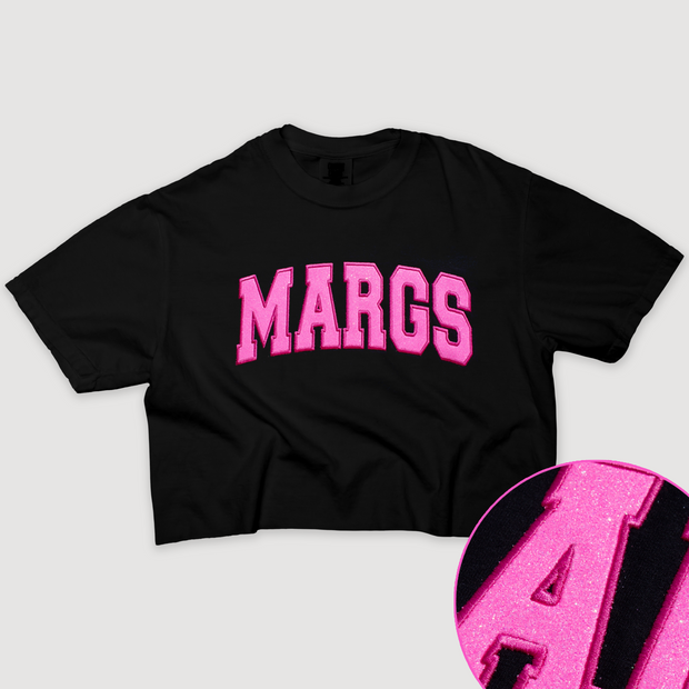 Tequila Shirt Margs Glitter Crop - University