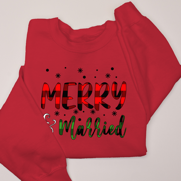 Christmas Sweatshirt - Merry & Married