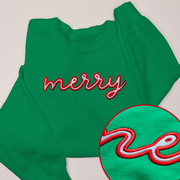 Christmas Sweatshirt - Merry - Glitter