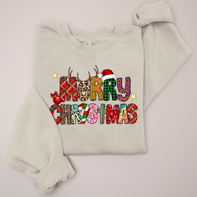 Christmas Sweatshirt High End - Merry Christmas Colorful & Cute