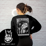 Mom Shirt - Skeleton Motherhood Rockin' Sweatshirt Cropped