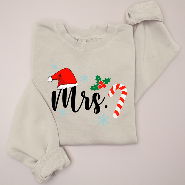 Christmas Sweatshirt High End - Mrs. Candy Cane