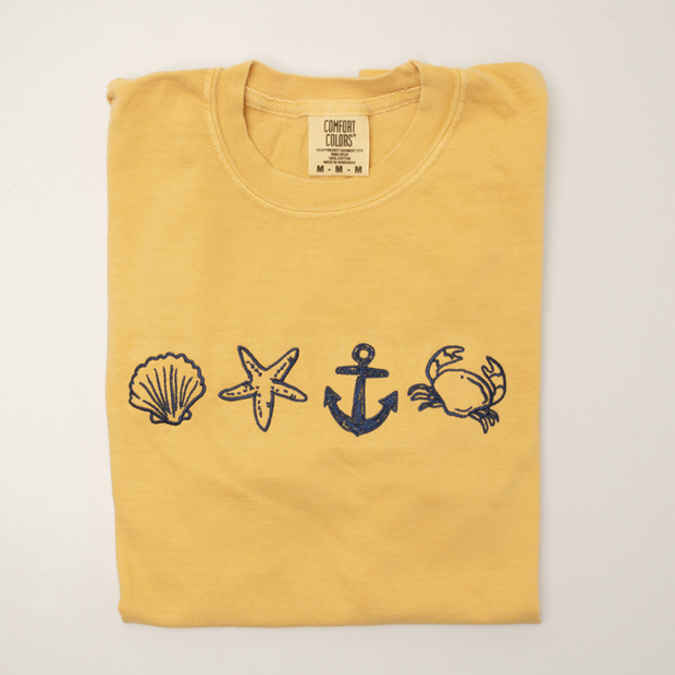 Comfort Colors Coastal Icons Embroidered T-Shirt