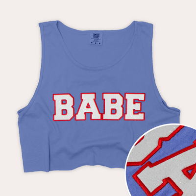4th Of July Shirt Crop Glitter Tank Top - Babe