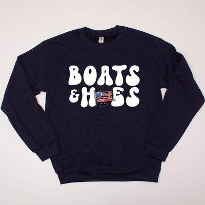 USA Patriotic - Boats and Hoes Crewneck Sweatshirt