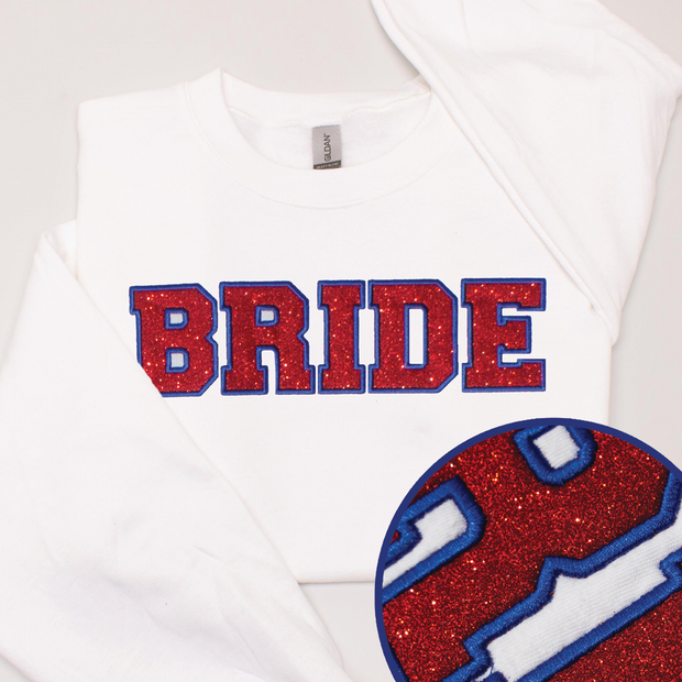 USA Patriotic - Bride - Glitter Sweatshirt