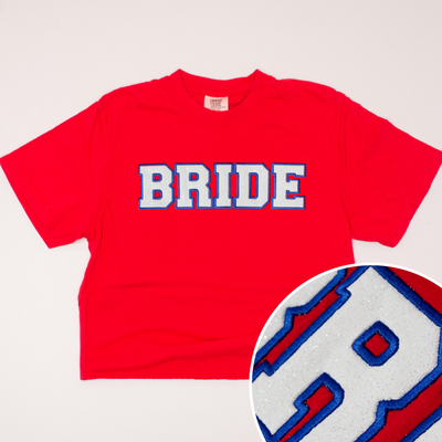USA Patriotic - Bride - Glitz & Glam - Cropped -T Shirt