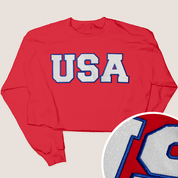 4th Of July Shirt Glitter Sweatshirt - Classic USA