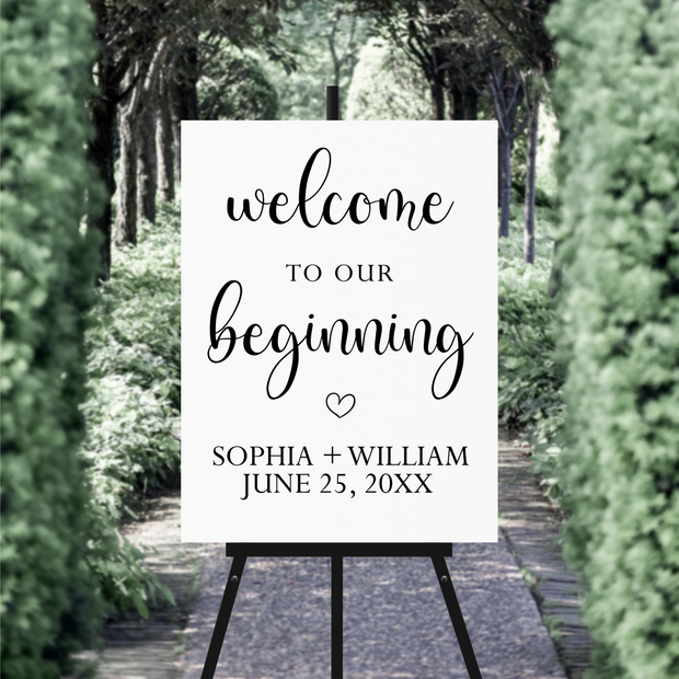 Wedding Welcome Sign - Our Beginning