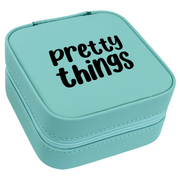 Pretty Things - Laser Engraved - 4x4 Leather Jewelry Box