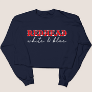 4th Of July Shirt Sweatshirt - Redhead, White & Blue