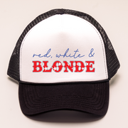 4th of July Trucker Hat - Red, White & Blonde