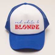 4th of July Trucker Hat - Red, White & Blonde