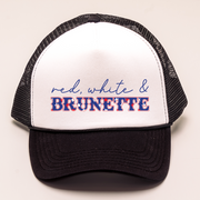 4th of July Trucker Hat - Red, White & Brunette