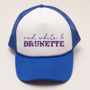 4th of July Trucker Hat - Red, White & Brunette