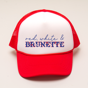 4th of July Trucker Hat - Red, White & Brunette