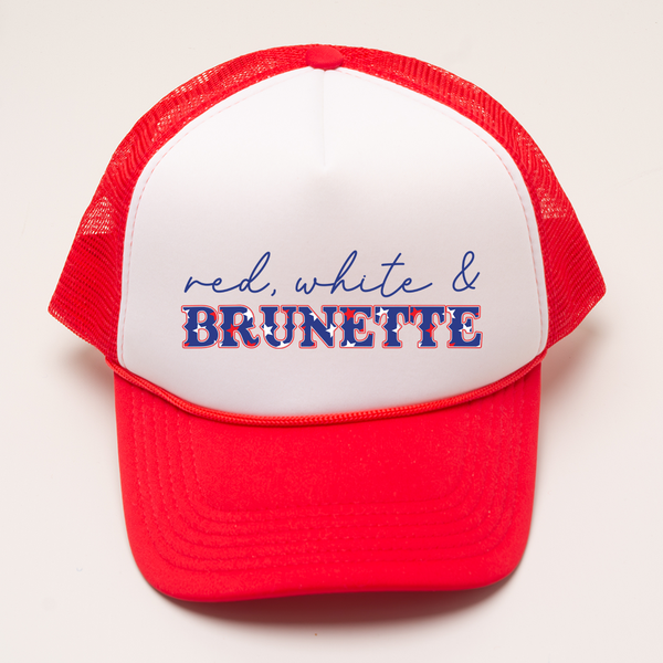 4th of July Trucker Hat - Red, White & Brunette | One Stop  display picture 1