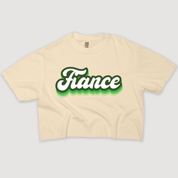 St. Patricks Day T-Shirt Vintage Cropped - Retro Fiance