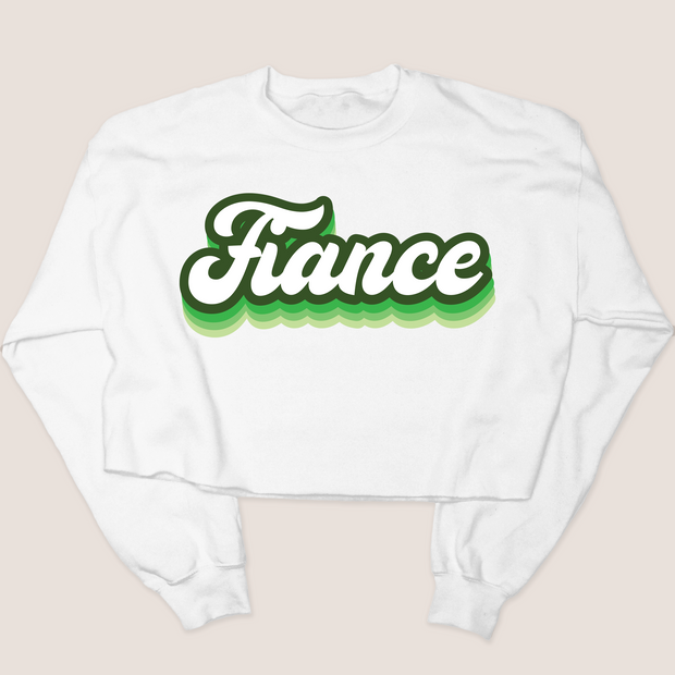 St. Patricks Day Sweatshirt Cropped - Retro Fiance