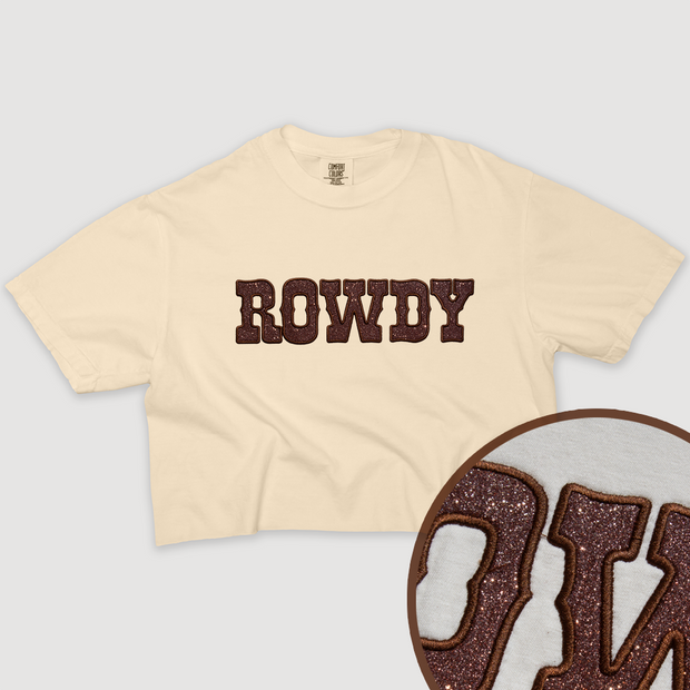 Texas Shirt Glitter Cropped - Rowdy Western