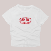 Christmas Shirt Adult Baby Doll Tee - Santa's Favorite