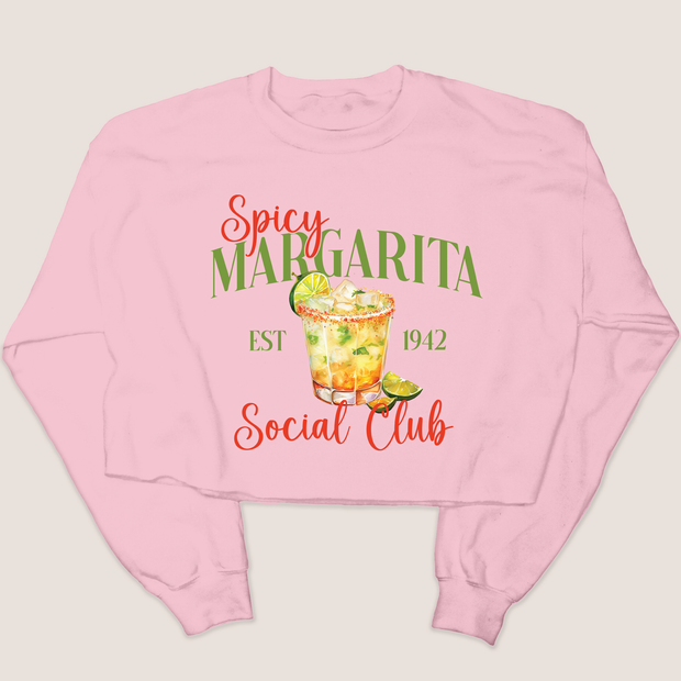 Tequila Shirt Spicy Margarita Club - Sweatshirt Crop