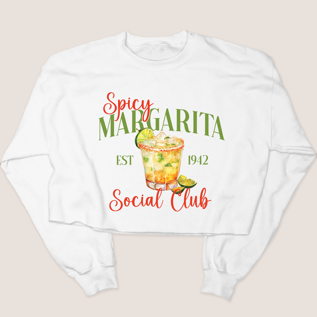 Tequila Shirt Spicy Margarita Club - Sweatshirt Crop