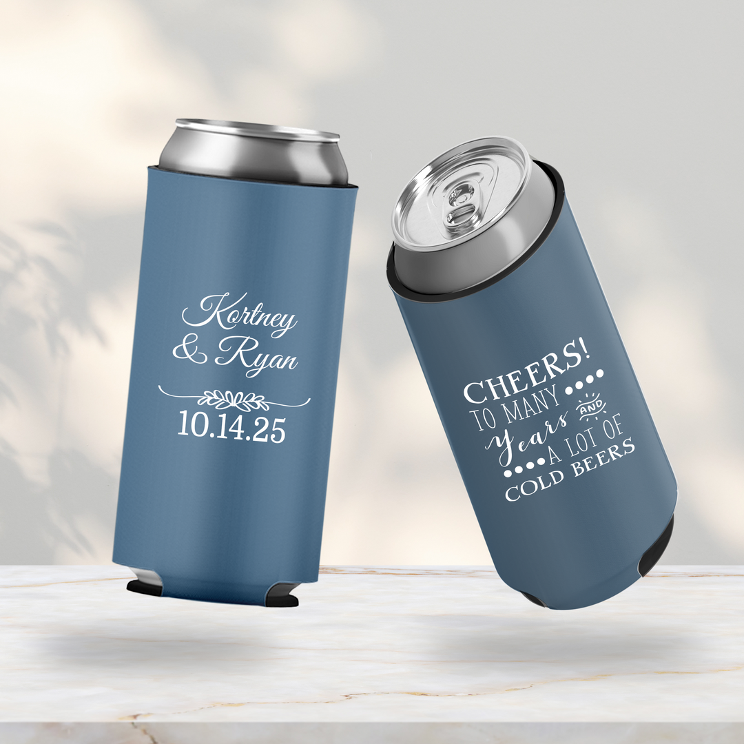 Neoprene Wedding Can Cooler #177N - Here For The Boos - outlets Custom - Halloween Wedding Favors, Guests, Wedding Favor, Beer Holder, Party Favors