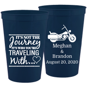 Wedding 070 - It's Not The Journey Motorcycle (2) - 16 oz Plastic Cups