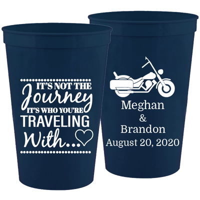 Wedding 070 - It's Not The Journey Motorcycle (2) - 16 oz Plastic Cups