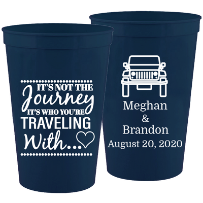 Wedding 071 - It's Not The Journey Jeep - 16 oz Plastic Cups