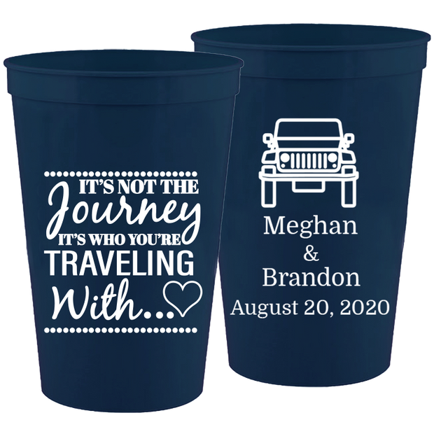 Wedding 071 - It's Not The Journey Jeep - 16 oz Plastic Cups