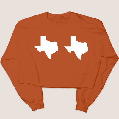 Texas Shirt Sweatshirt Cropped - Texas Tits